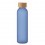 Botella de cristal opaco y tapa de bambú - 500 ml publicitaria Color Azul Transparente
