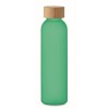 Botella de cristal opaco y tapa de bambú - 500 ml personalizada Color Verde Transparente