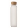 Botella de cristal opaco y tapa de bambú - 500 ml barata Color Blanco Transparente