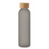 Botella de cristal opaco y tapa de bambú - 500 ml promocional Color Gris Transparente