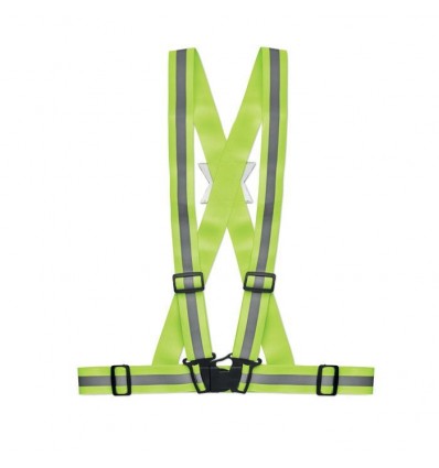 Chaleco reflectante ajustable con bandas plateadas personalizado Color Verde fluorescente