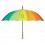 Paraguas arcoiris con mango de madera con logo