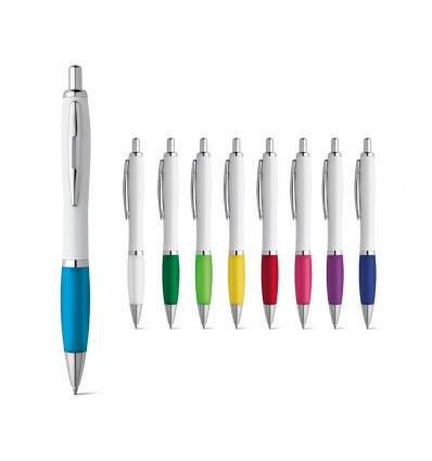 Bolígrafo con clip de metal y puntera de color publicitario