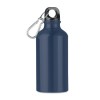 Botella de aluminio de una capa con mosquetón 400 ml para campañas publicitarias Color Azul Marino Oscuro