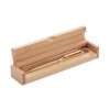 Bolígrafo giratorio de bambú con estuche de madera personalizado Color Madera