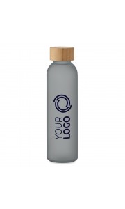 Botella de cristal esmerilado y tapa de bambú - 500 ml