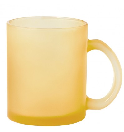 Taza de cristal de color mate para sublimar - 350 ml para empresas Color Amarillo