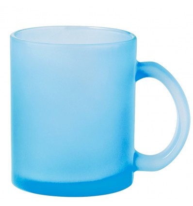 Taza de cristal de color mate para sublimar - 350 ml publicitaria Color Azul Claro