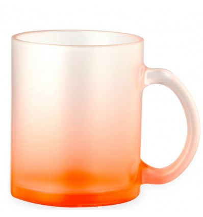 Taza de cristal de colores translúcidos para sublimar - 350 ml personalizada Color Naranja