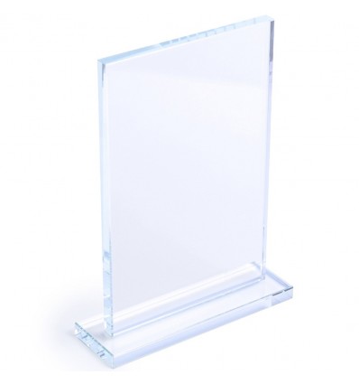 Placa trofeo de cristal rectangular con base a juego personalizada Color Transparente