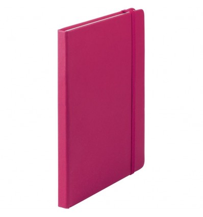 Libreta A5 con tapas de polipiel y hojas lisa con logo corporativo Color Fucsia