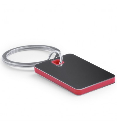 Llavero de acero inoxidable rectangular bicolor personalizado Color Rojo