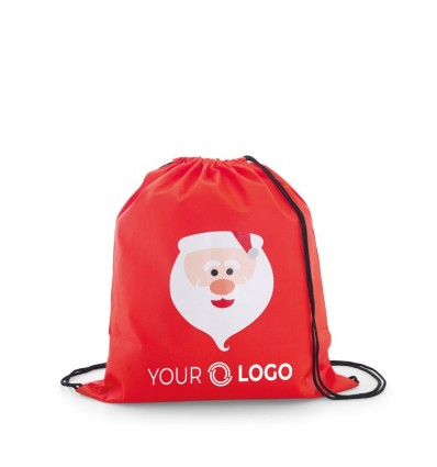 Bolsa de cuerdas non-woven con estampado de navidad con logo