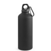 Botella de aluminio mate con mosquetón - 540 ml personalizada Color Negro