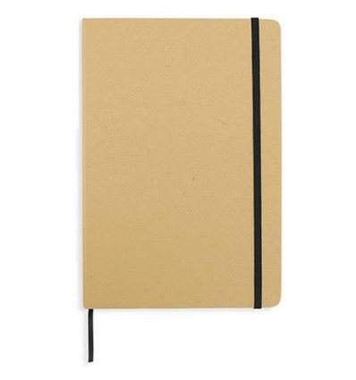 Libreta A5 de tapas duras de cartón y hojas lisas color crema personalizada Color Negro