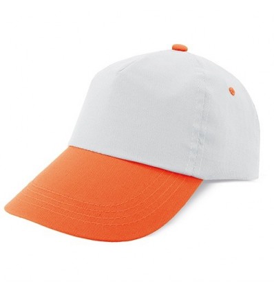 Gorra blanca con visera de color para empresas Color Naranja