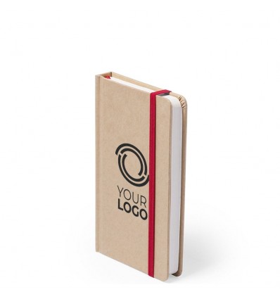 Libreta de tapas duras de cartón reciclado y hojas lisas con tu logo