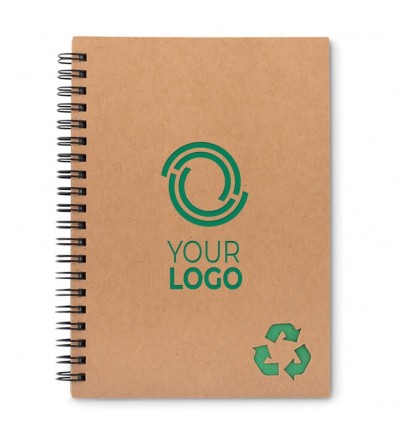 Libreta de anillas con tapa de cartón reciclado con tu logo