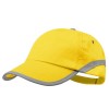 Gorra de algodón con tira reflectante 5 paneles barata Color Amarillo