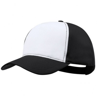 Gorra camionero de 5 paneles en poliéster con frontal blanco personalizada Color Negro