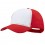 Gorra camionero de 5 paneles en poliéster con frontal blanco publicitaria Color Rojo