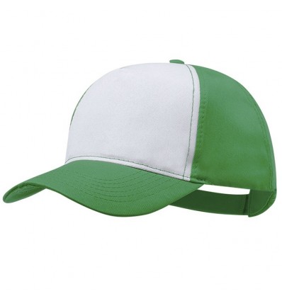 Gorra camionero de 5 paneles en poliéster con frontal blanco para publicidad Color Verde