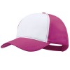 Gorra camionero de 5 paneles en poliéster con frontal blanco para eventos Color Fucsia