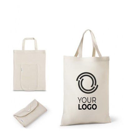 Bolsa plegable de algodón reciclado con tu logo