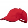 Gorra de algodón peinado con cierre de velcro 5 paneles personalizada Color Rojo