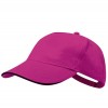 Gorra de algodón peinado con cierre de velcro 5 paneles económica Color Fucsia