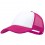 Gorra en poliéster de colores con frontal blanco 5 paneles económica Color Fucsia