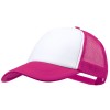 Gorra en poliéster de colores con frontal blanco 5 paneles económica Color Fucsia