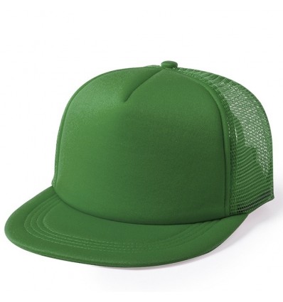 Gorra con visera plana y parte trasera en redecilla 5 paneles publicitaria Color Verde