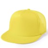 Gorra con visera plana y parte trasera en redecilla 5 paneles económica Color Amarillo