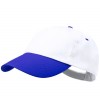 Gorra 100% algodón de 5 paneles publicitaria Color Blanco y Azul