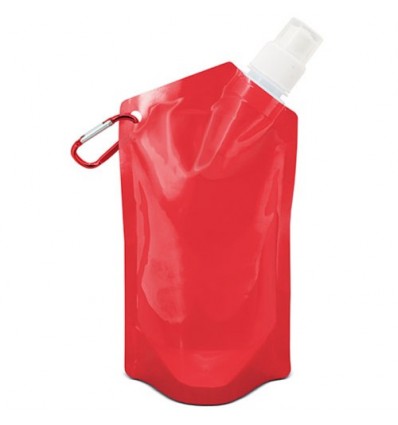 Bidón plegable con mosquetón para limpiar orines de 450 ml personalizado Color Rojo