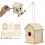 Caseta colgante para pájaros con pincel y pinturas personalizada Color Natural