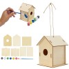 Caseta colgante para pájaros con pincel y pinturas personalizada Color Natural