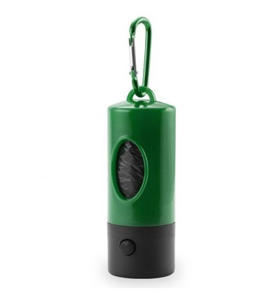 Dispensador de bolsas con linterna LED y pilas incluidas barata Color Verde