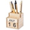 Lapicero de madera con calendario perpetuo personalizado Color Natural