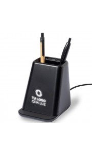Lapicero con luz y soporte cargador inalámbrico de 15W