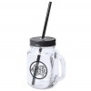 Jarra de cristal con tapa y pajita 500ml con logo