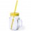 Jarra de cristal con tapa y pajita 500ml promocional Color Amarillo