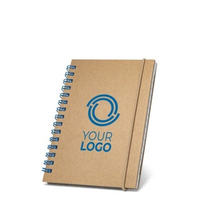 Cuaderno de cartón con hojas de papel reciclado con tu logo