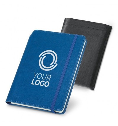 Bloc de notas A5 con banda elástica con tu logo