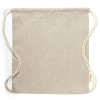 Mochila saco de algodón reciclado con cuerdas gruesas barata Color Beige
