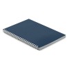 Libreta A5 de anillas con tapa y hojas rayadas recicladas promocional Color Azul Marino Oscuro