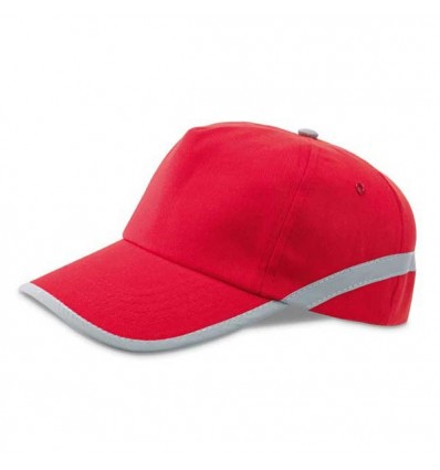 Gorra de Béisbol con Cinta Reflectante Promocional Color Rojo