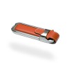 Memoria USB con Carcasa Metálica y Piel Color Marrón