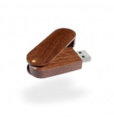 Memoria USB Rotatoria de Madera Color Marrón